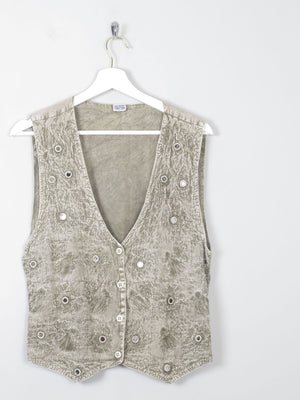 Women's Vintage Green Waistcoat S/M - The Harlequin