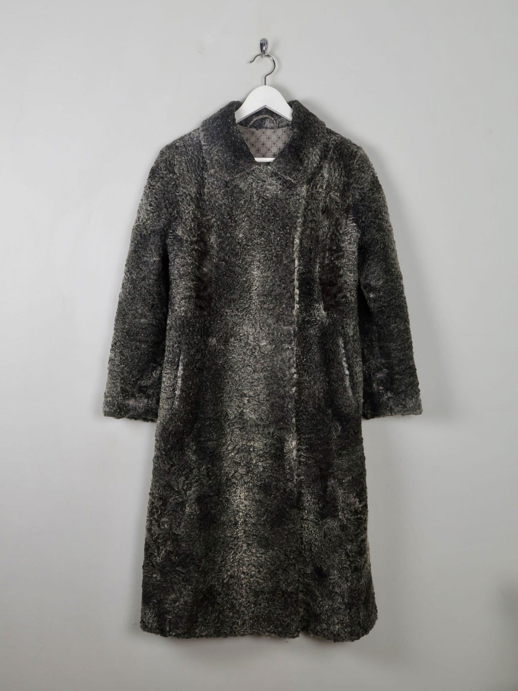 Women's Vintage Grey 1950s Astrachan Coat M - The Harlequin