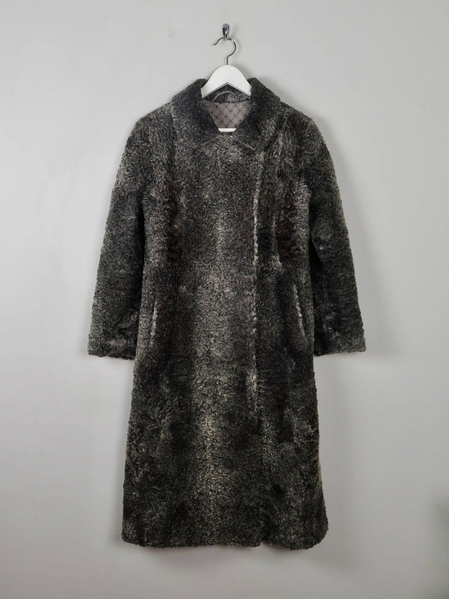 Women's Vintage Grey 1950s Astrachan Coat M - The Harlequin