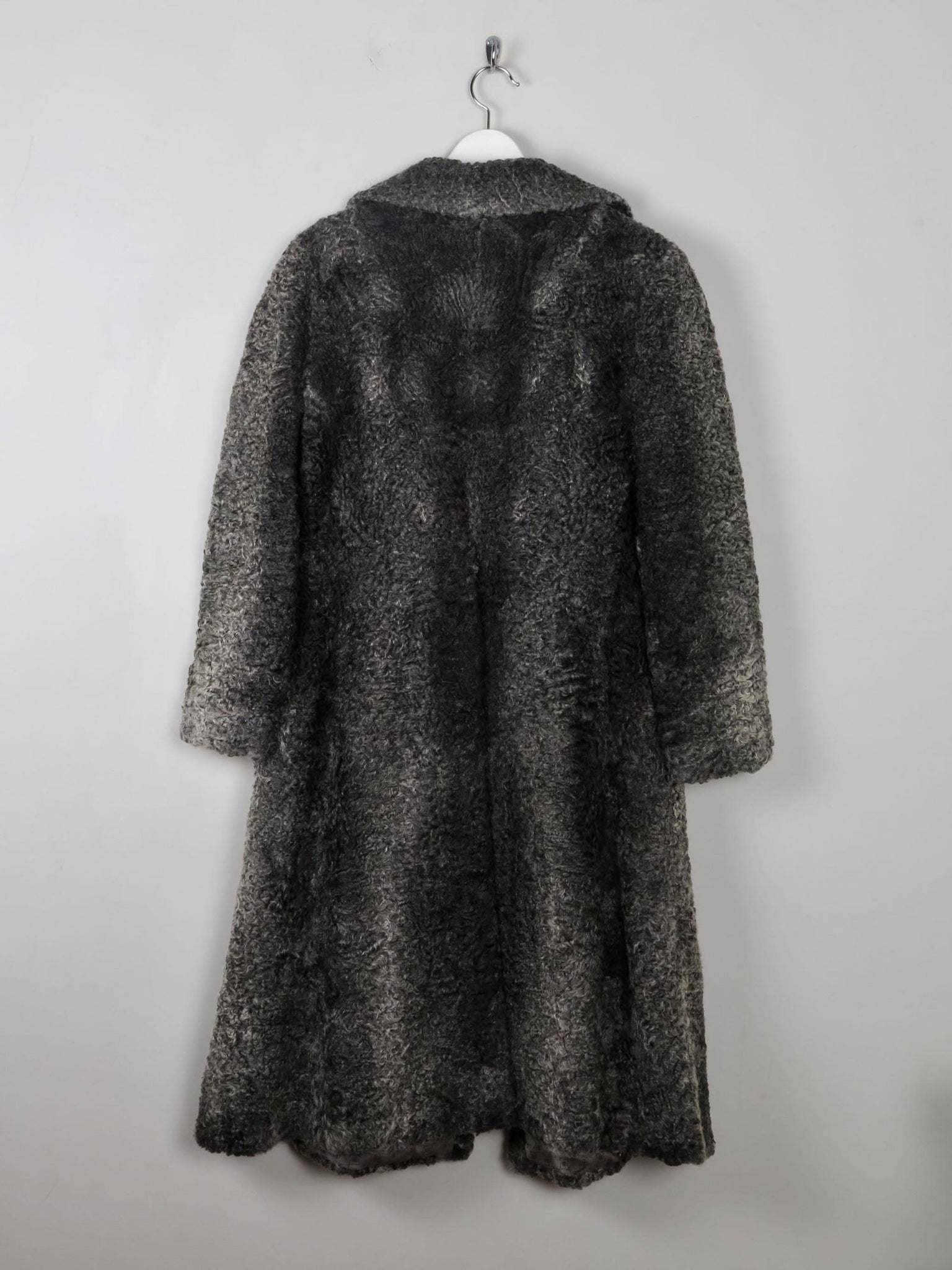 Women's Vintage Grey 1950s Astrachan Coat M - The Harlequin