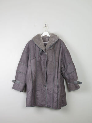 Women's Vintage Grey Shearling  Short Coat S-L - The Harlequin