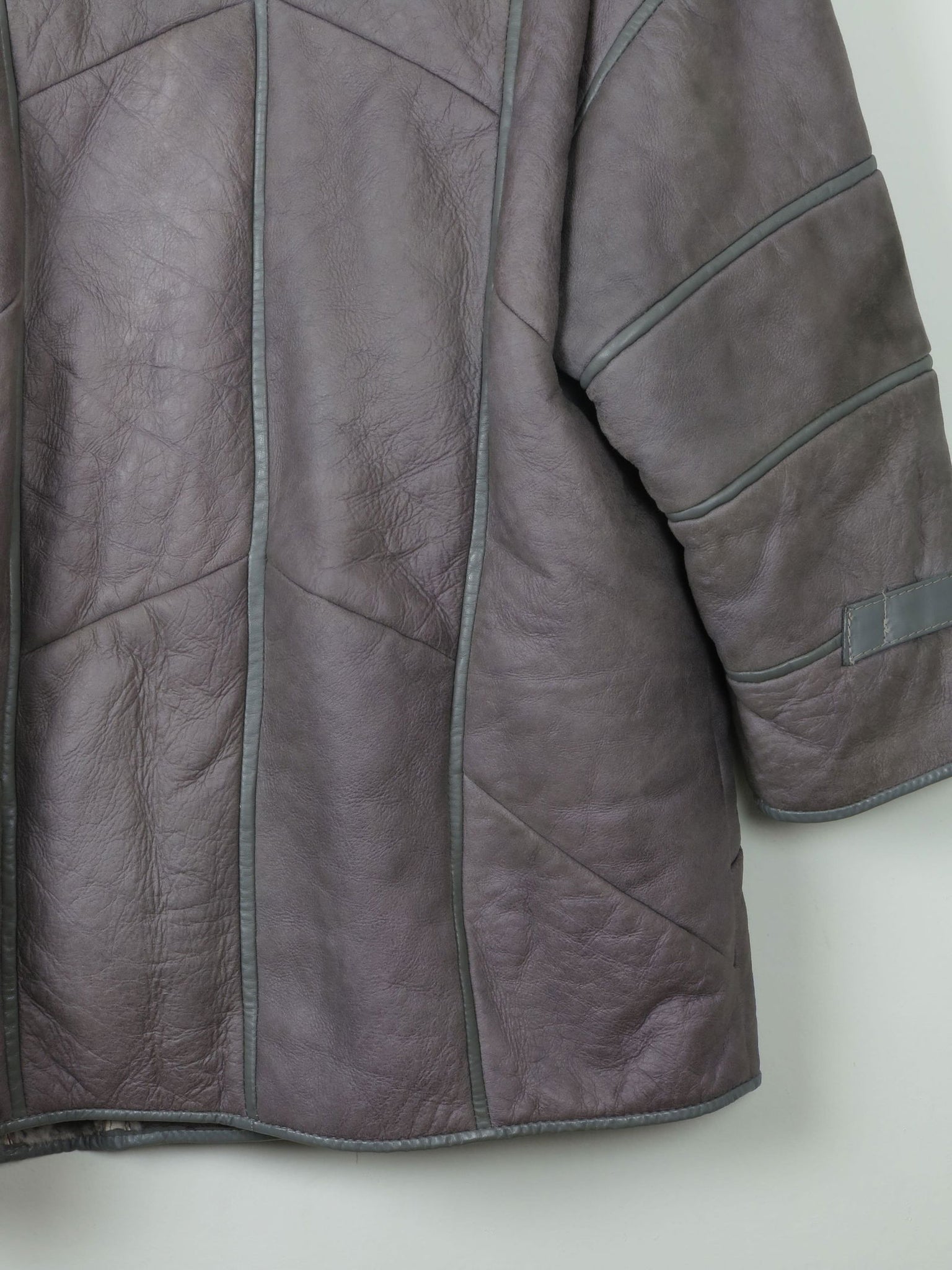 Women's Vintage Grey Shearling  Short Coat S-L - The Harlequin