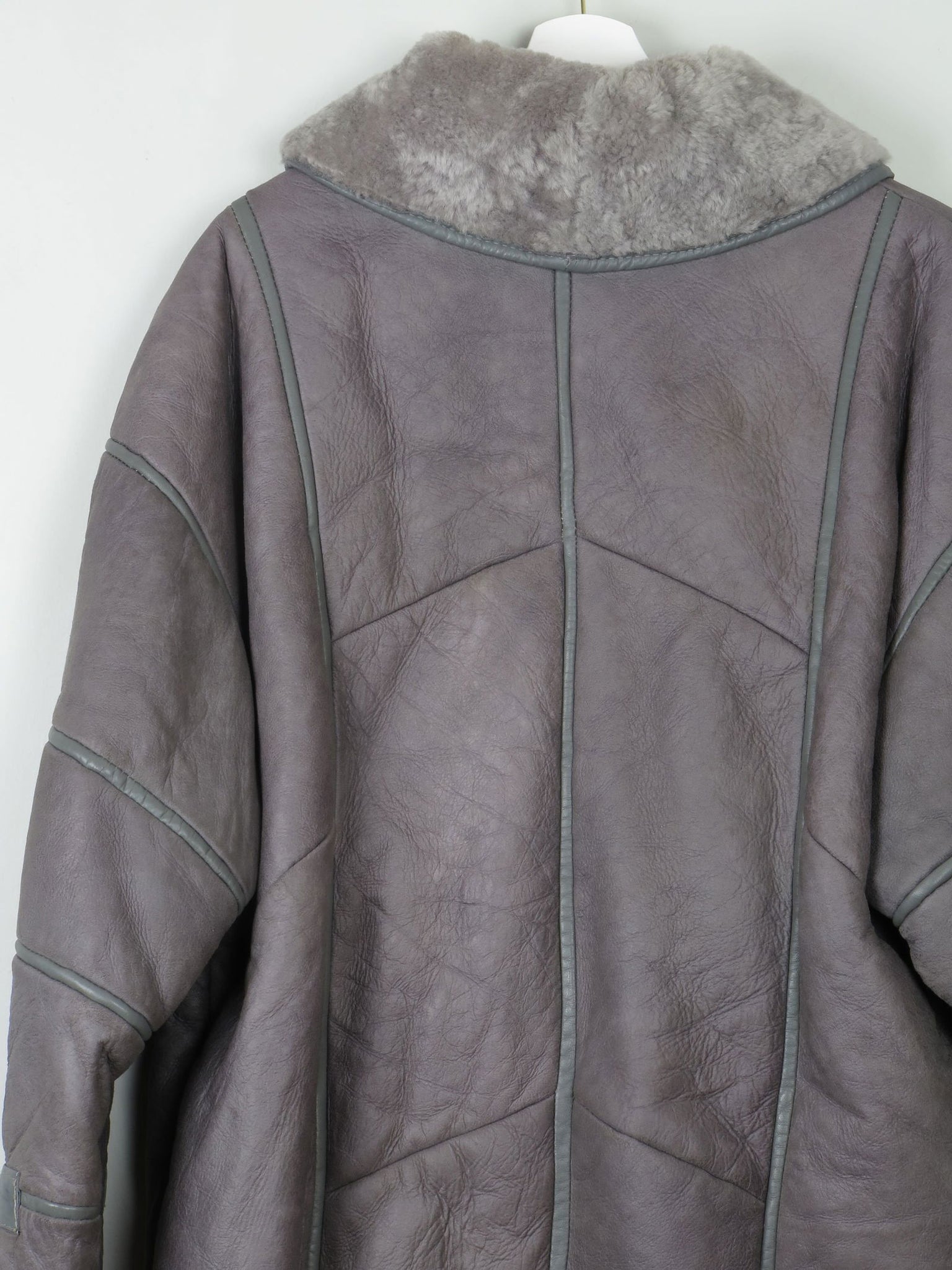 Women's Vintage Grey Shearling  Short Coat S-L - The Harlequin