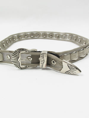 Women's Vintage Heavy Metal Silver Belt S/M - The Harlequin