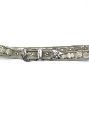 Women's Vintage Heavy Metal Silver Belt S/M - The Harlequin