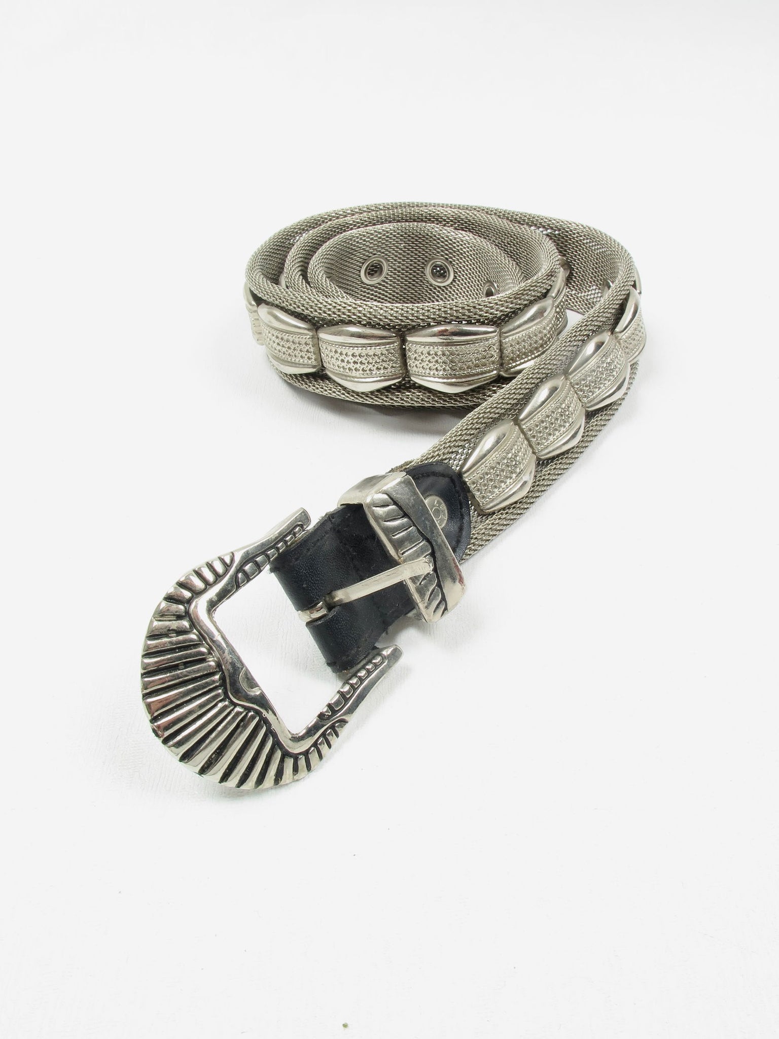 Women's Vintage Heavy Metal Silver Belt S/M - The Harlequin
