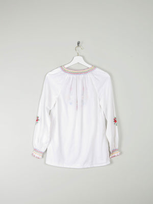 Women's Vintage Hungarian Embroidered Peasant Blouse S - The Harlequin