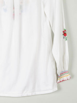 Women's Vintage Hungarian Embroidered Peasant Blouse S - The Harlequin