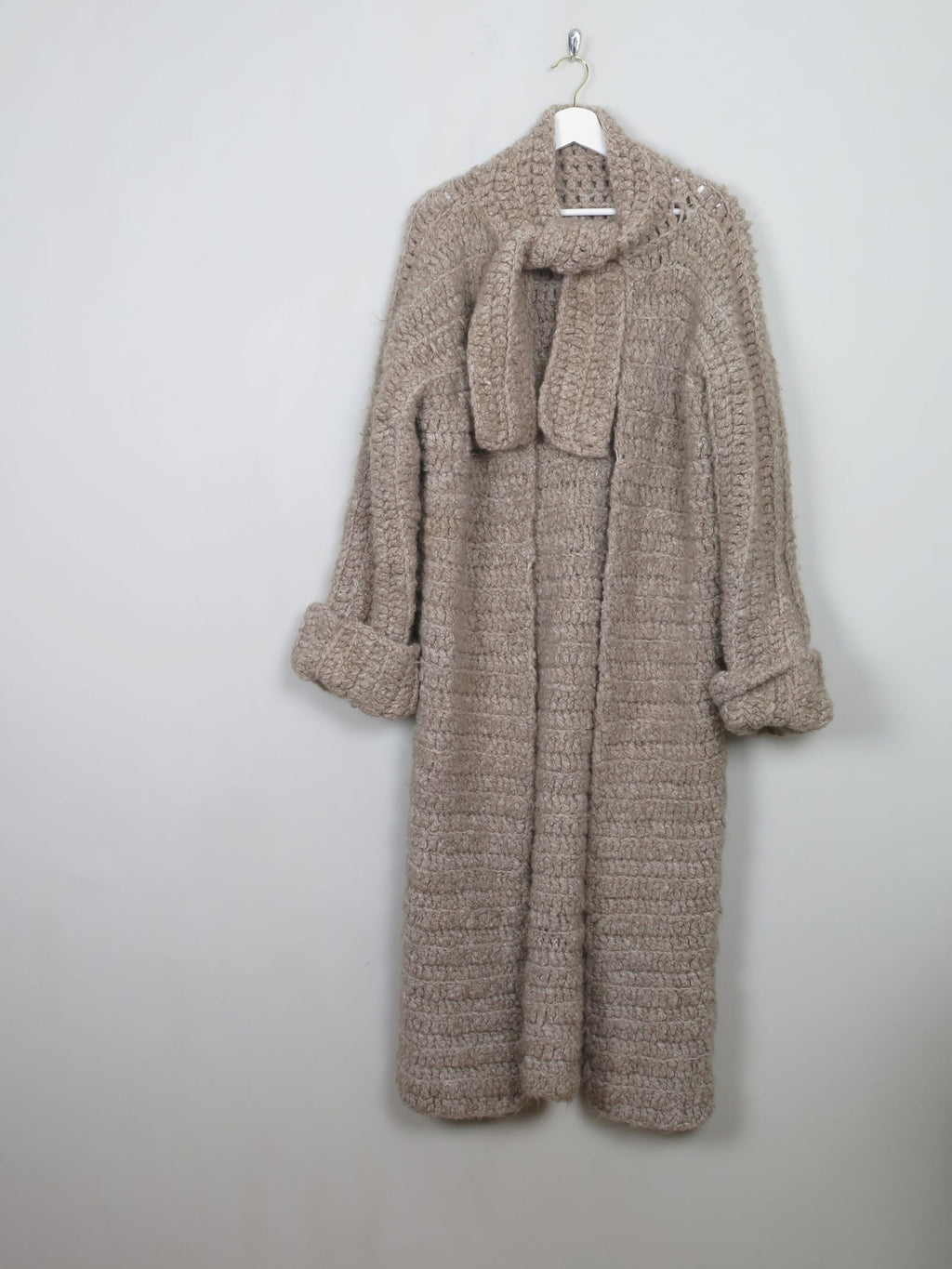 Women's Vintage Knitted Coat Light Brown M - The Harlequin