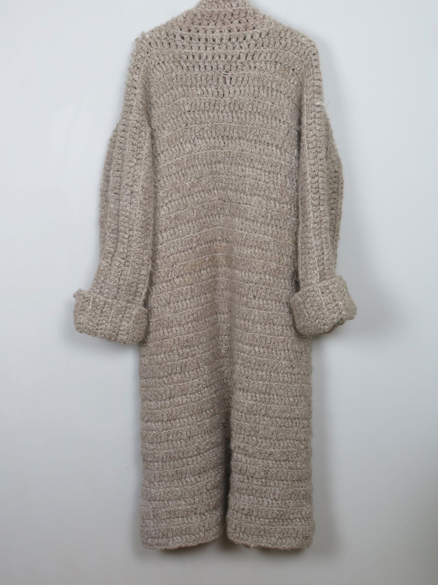 Women's Vintage Knitted Coat Light Brown M - The Harlequin