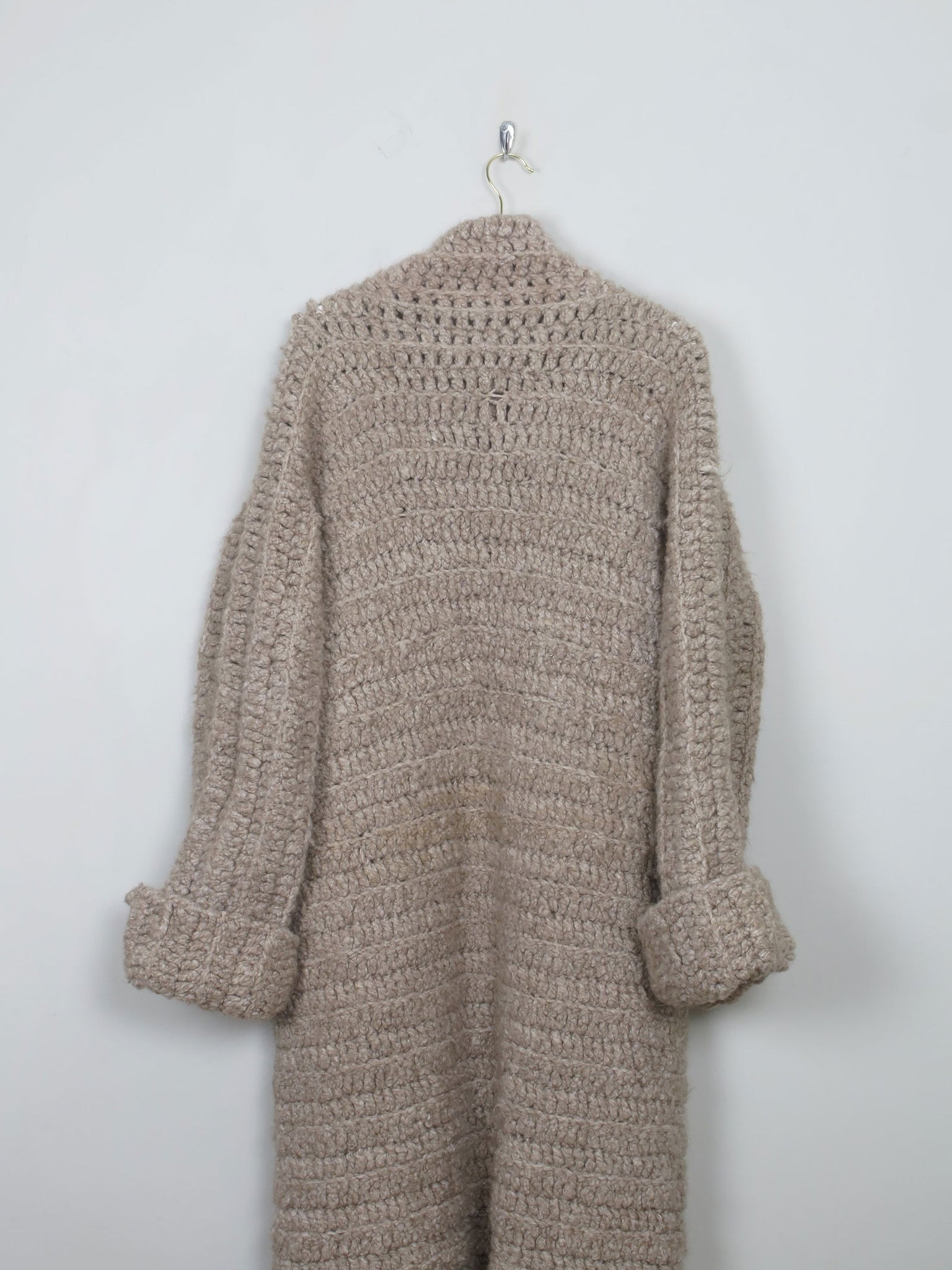 Women's Vintage Knitted Coat Light Brown M - The Harlequin