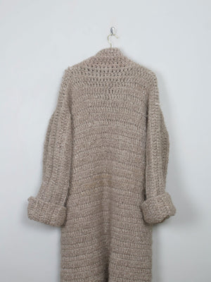 Women's Vintage Knitted Coat Light Brown M - The Harlequin