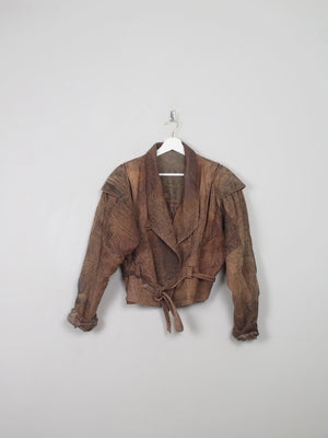 Women's Vintage Leather Cropped Jacket S/M - The Harlequin
