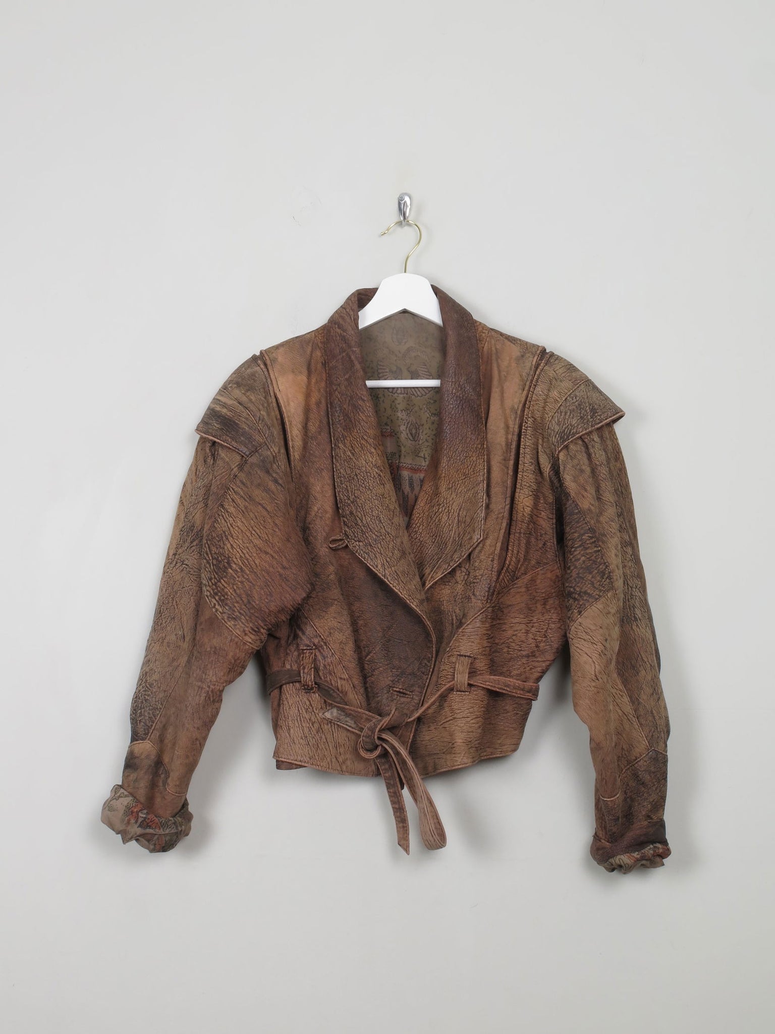 Women's Vintage Leather Cropped Jacket S/M - The Harlequin
