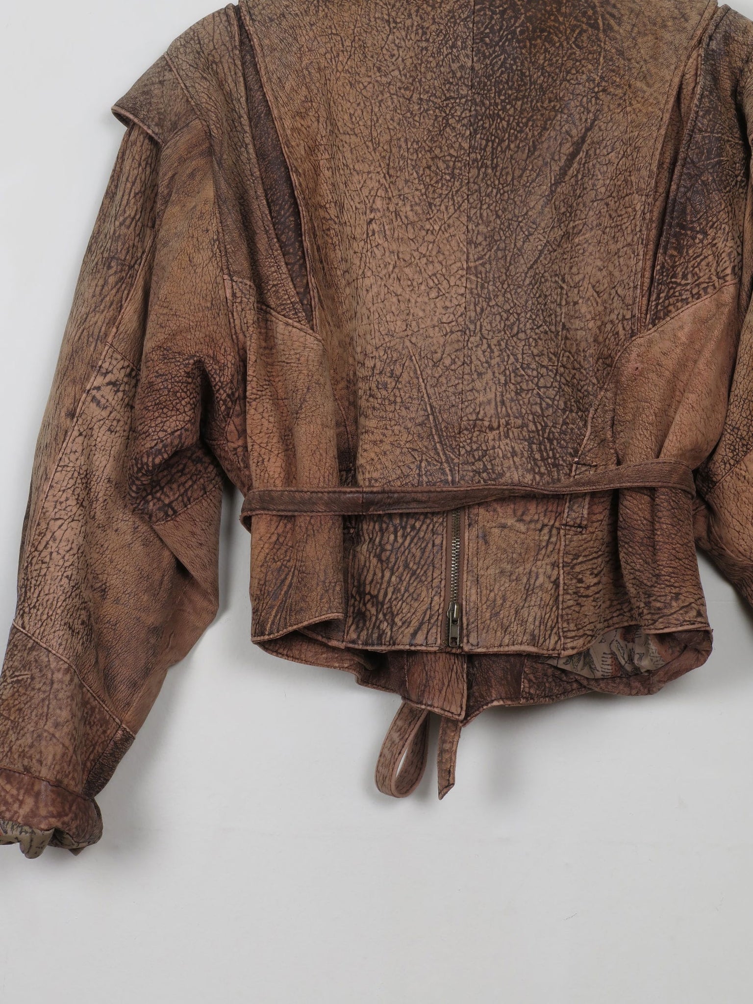Women's Vintage Leather Cropped Jacket S/M - The Harlequin