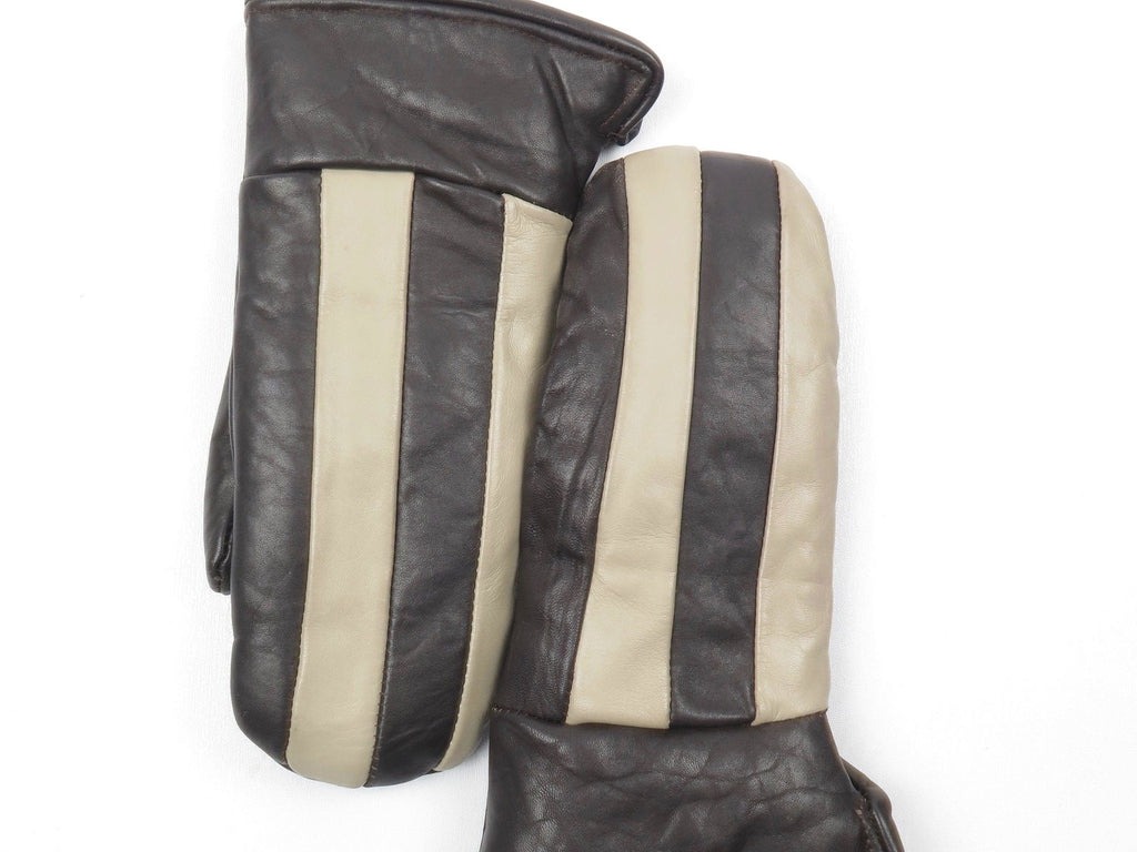 Women’s Vintage Leather Mittens With Lining S/M - The Harlequin