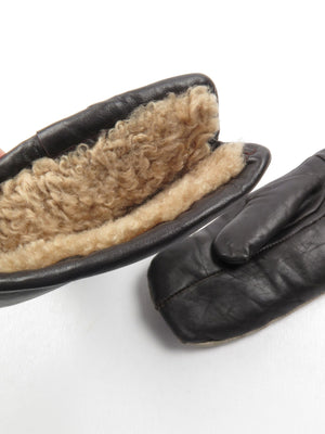 Women’s Vintage Leather Mittens With Lining S/M - The Harlequin