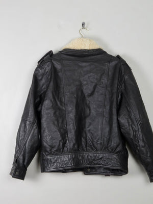 Women's Vintage Leather & Sheepskin Bomber Jacket S - The Harlequin