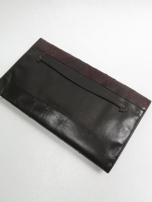 Women's Vintage Leather Snakeskin Clutch Bag - The Harlequin