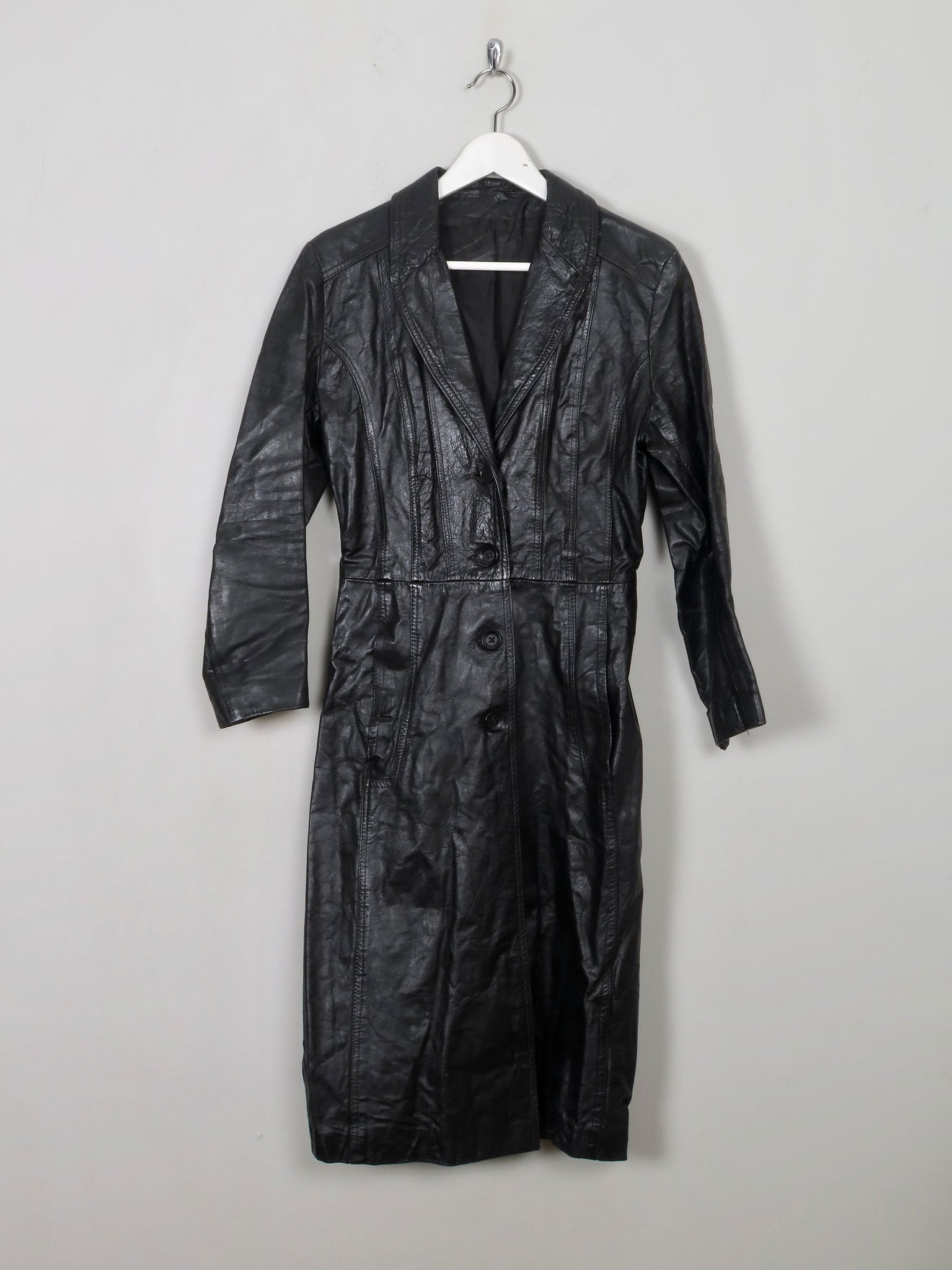 Women’s Vintage Long Leather Coat XS/S - The Harlequin
