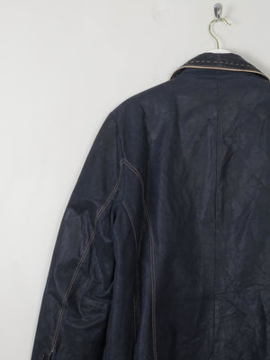 Women's Vintage Navy Leather Jacket L/XL - The Harlequin