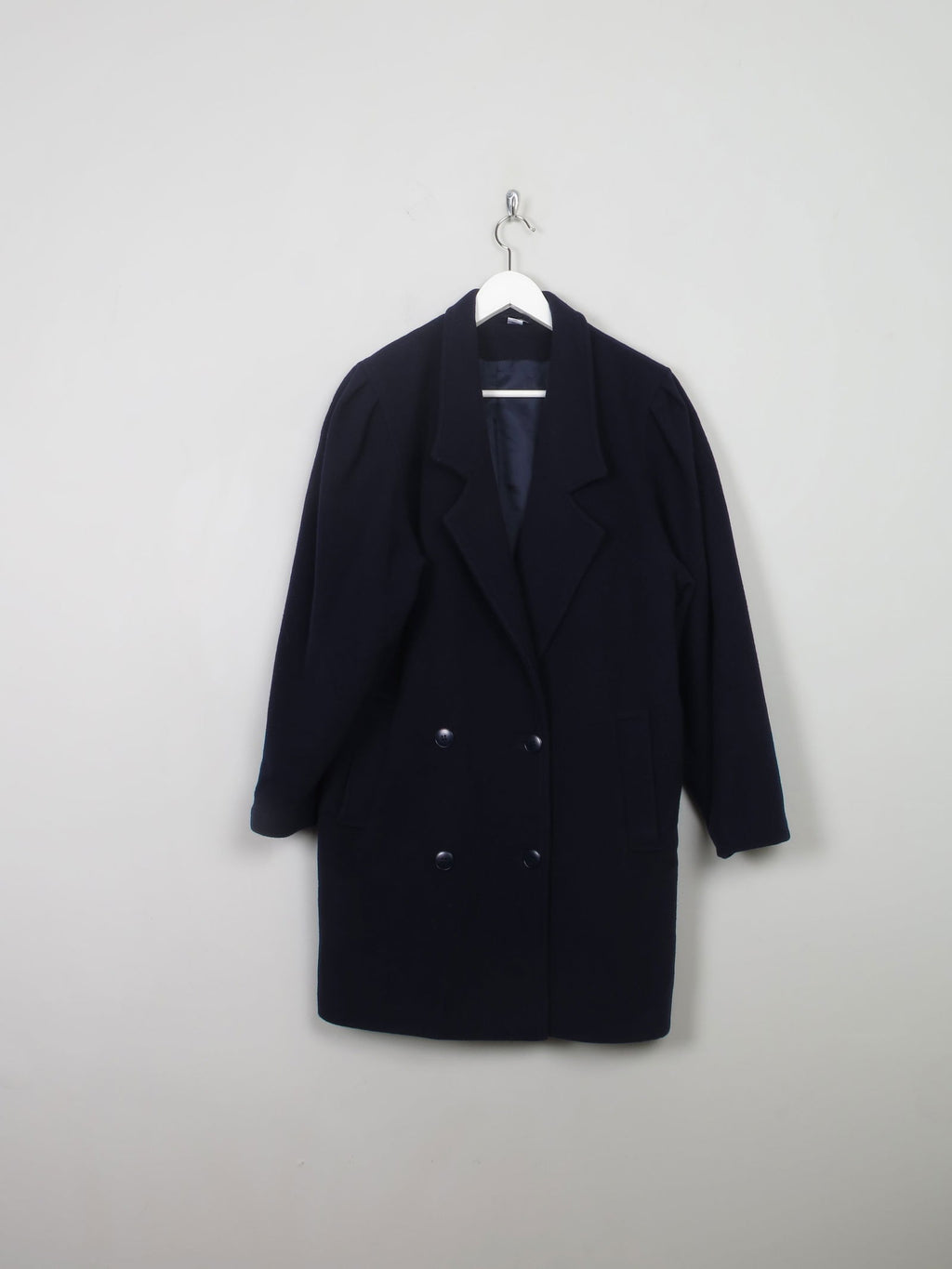 Women's Vintage Navy Short Coat M - The Harlequin