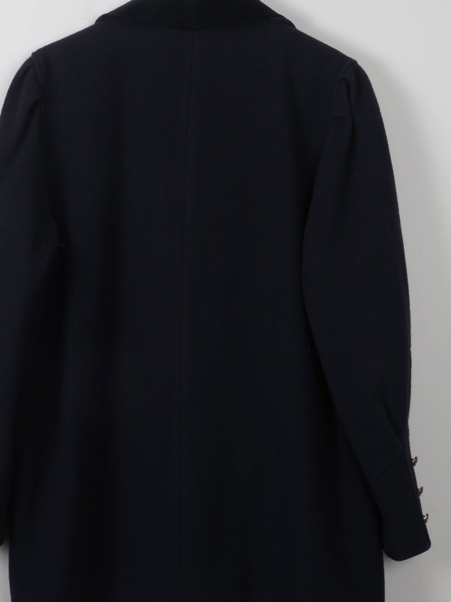 Women's Vintage Navy Short Coat With Velvet Trims S/M - The Harlequin