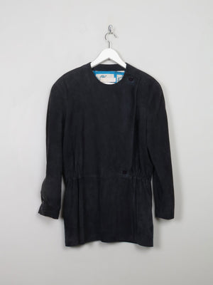 Women's Vintage Navy Suede Jacket L - The Harlequin