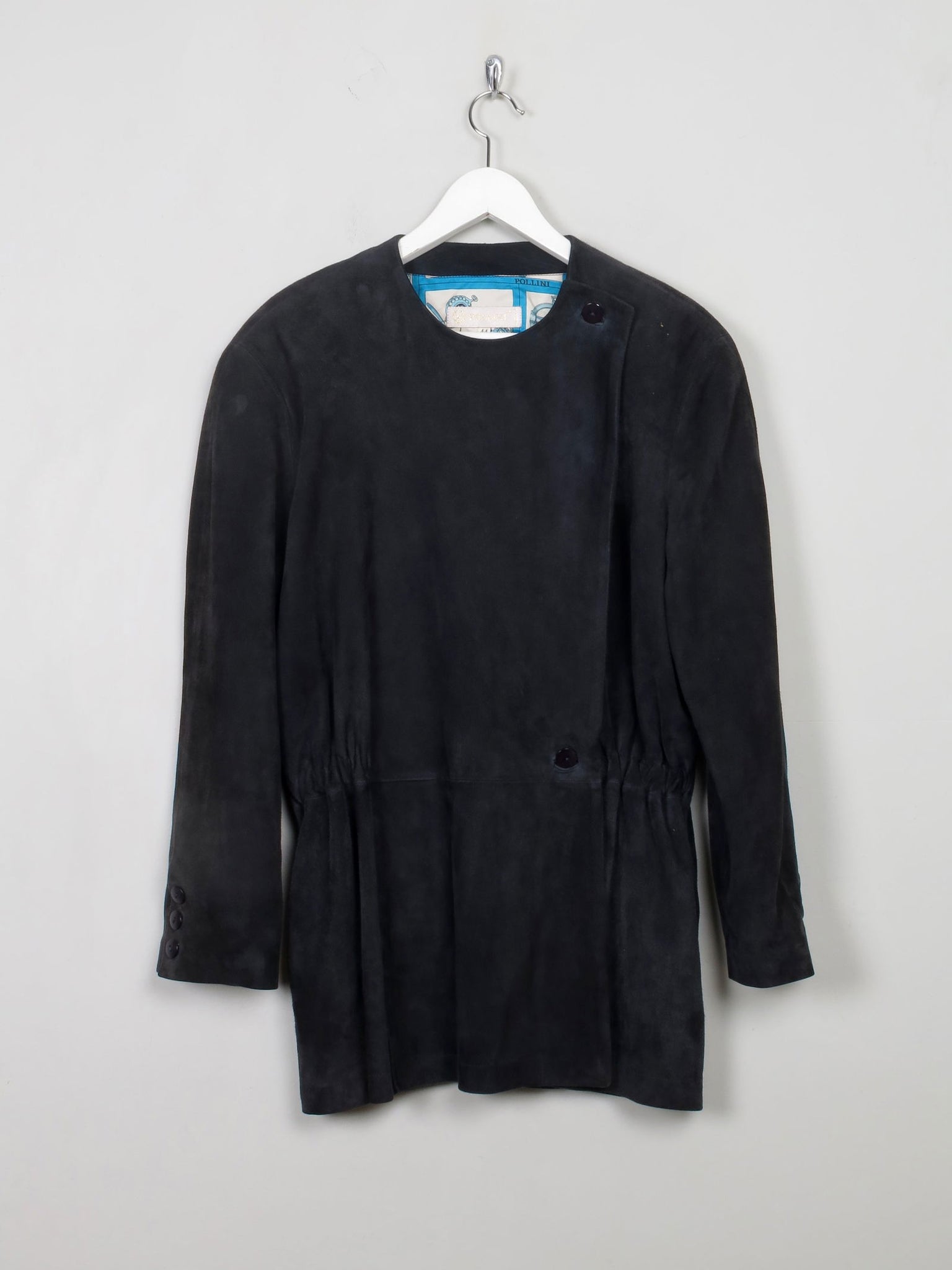 Women's Vintage Navy Suede Jacket L - The Harlequin
