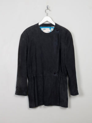 Women's Vintage Navy Suede Jacket L - The Harlequin