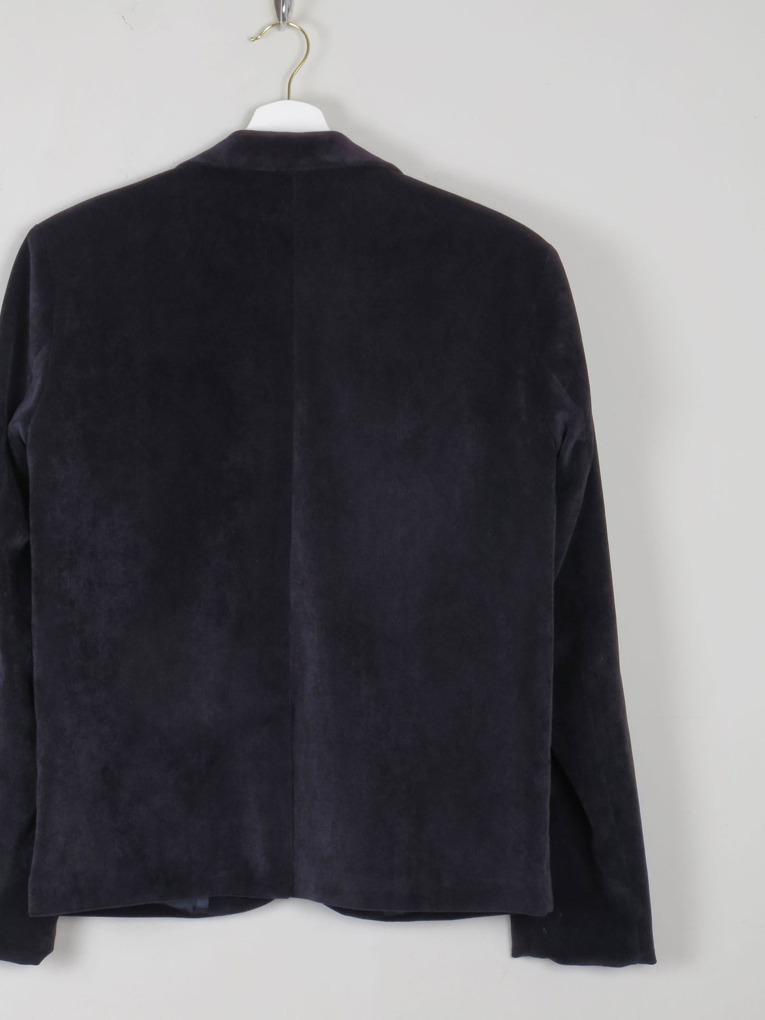 Women's Vintage Navy Velvet/ Cord Jacket 10/12 - The Harlequin