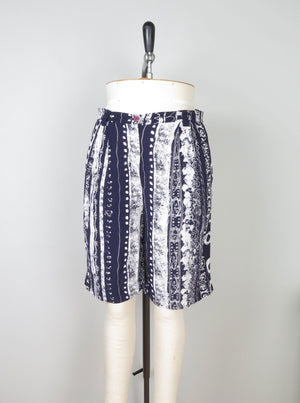 Women's Vintage Navy & White Long Shorts 12/14 - The Harlequin