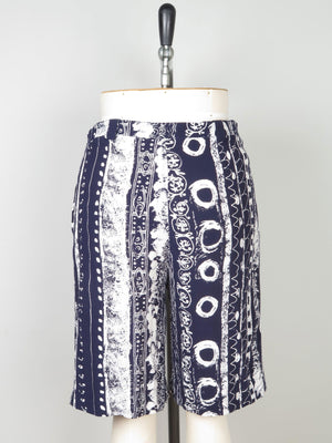 Women's Vintage Navy & White Long Shorts 12/14 - The Harlequin