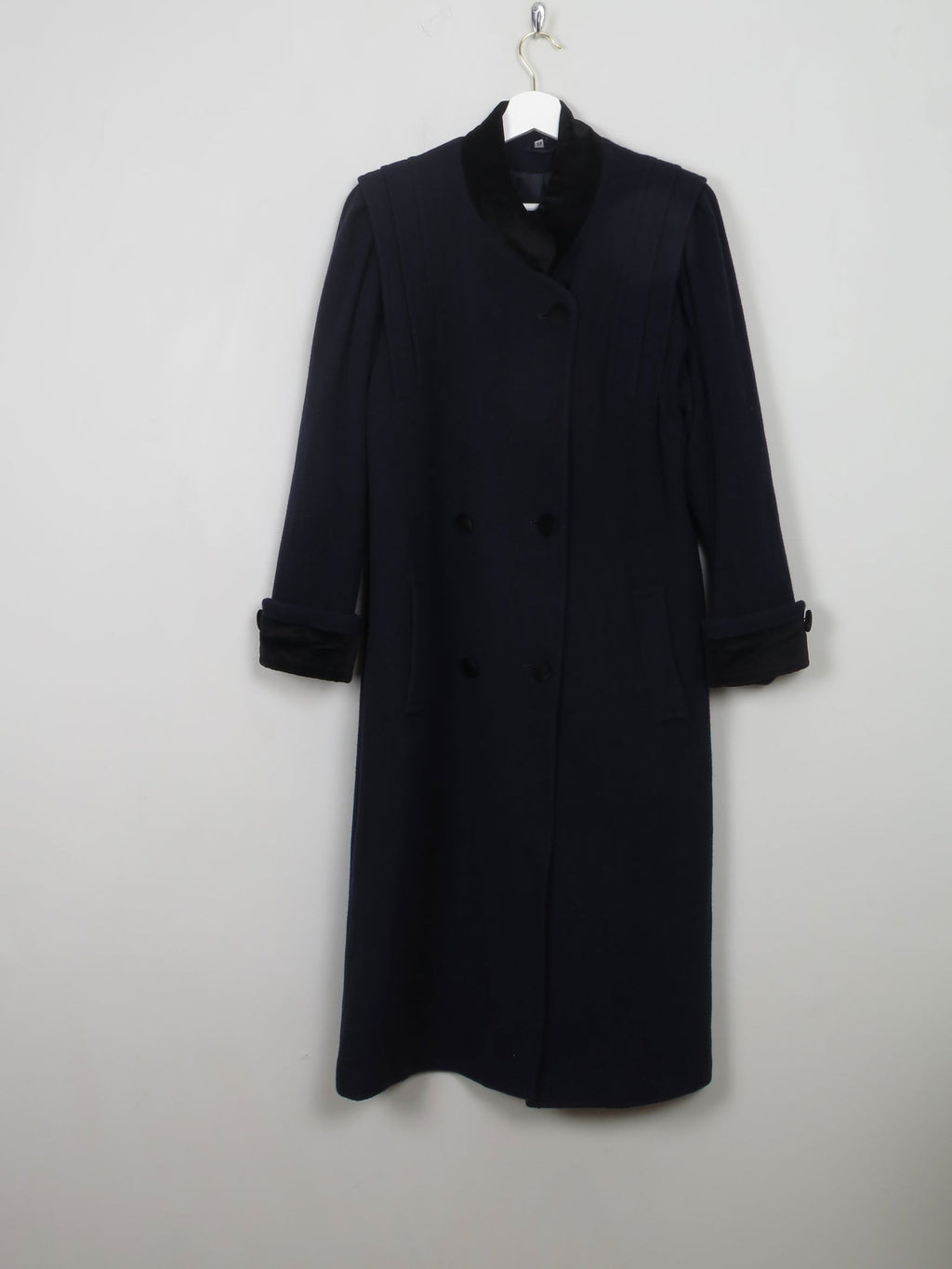 Women's Vintage Navy Wool Coat M - The Harlequin