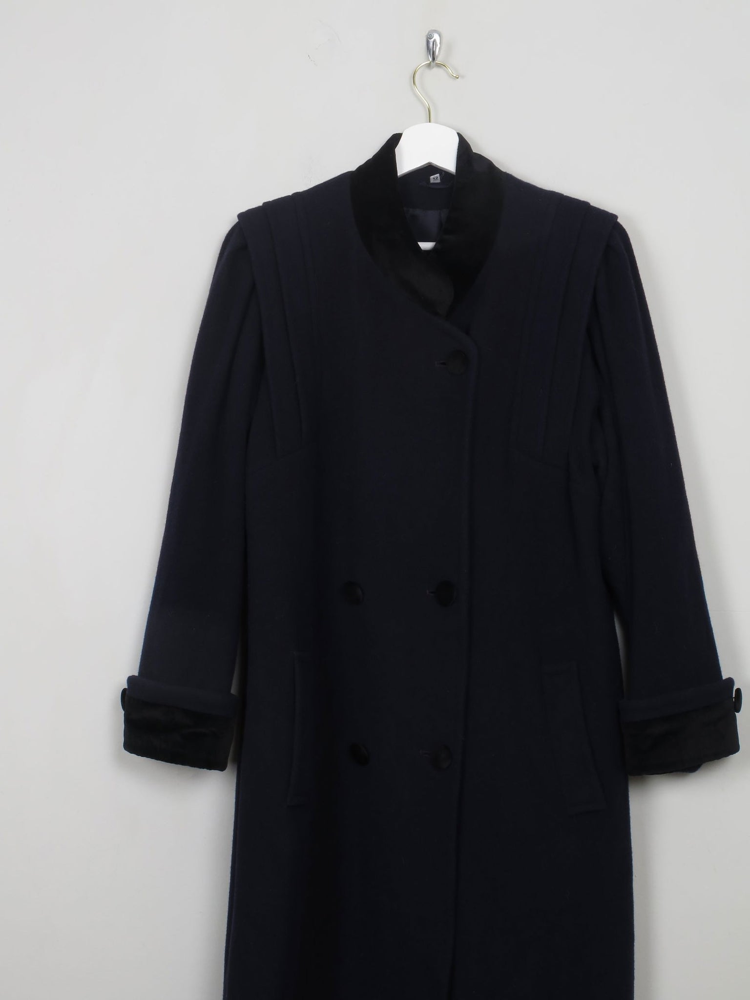 Women's Vintage Navy Wool Coat M - The Harlequin