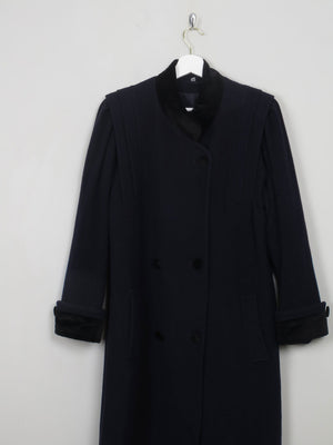 Women's Vintage Navy Wool Coat M - The Harlequin
