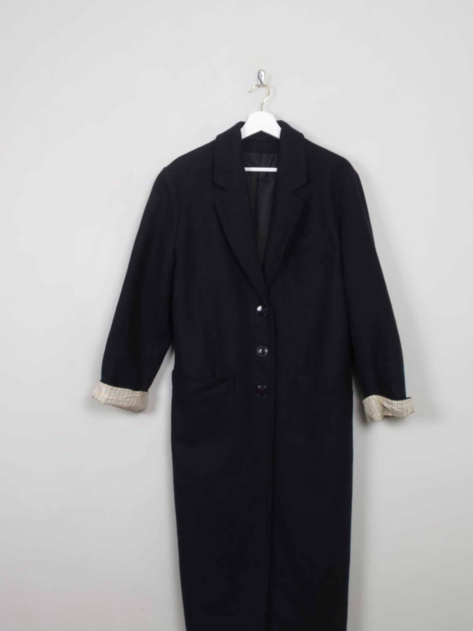 Women's Vintage Navy Wool Coat S/M - The Harlequin