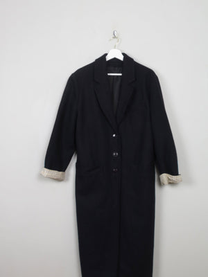 Women's Vintage Navy Wool Coat S/M - The Harlequin