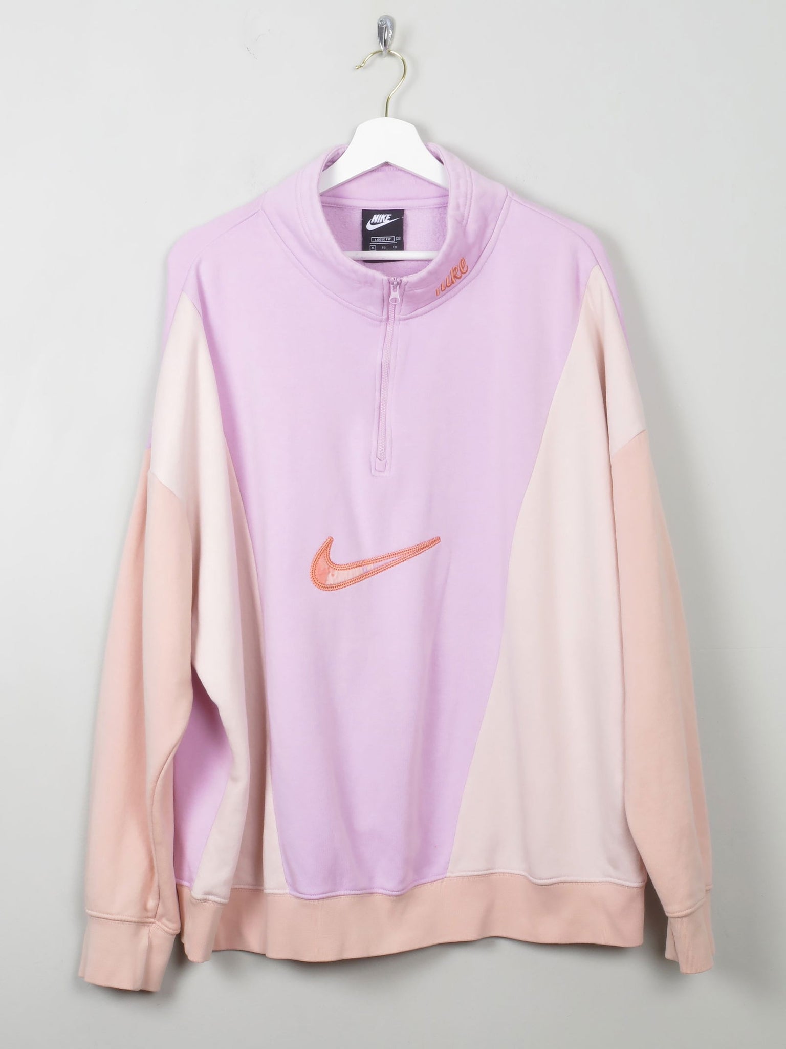 Women's Vintage Nike 1/4 Zip Sweatshirt XL - The Harlequin