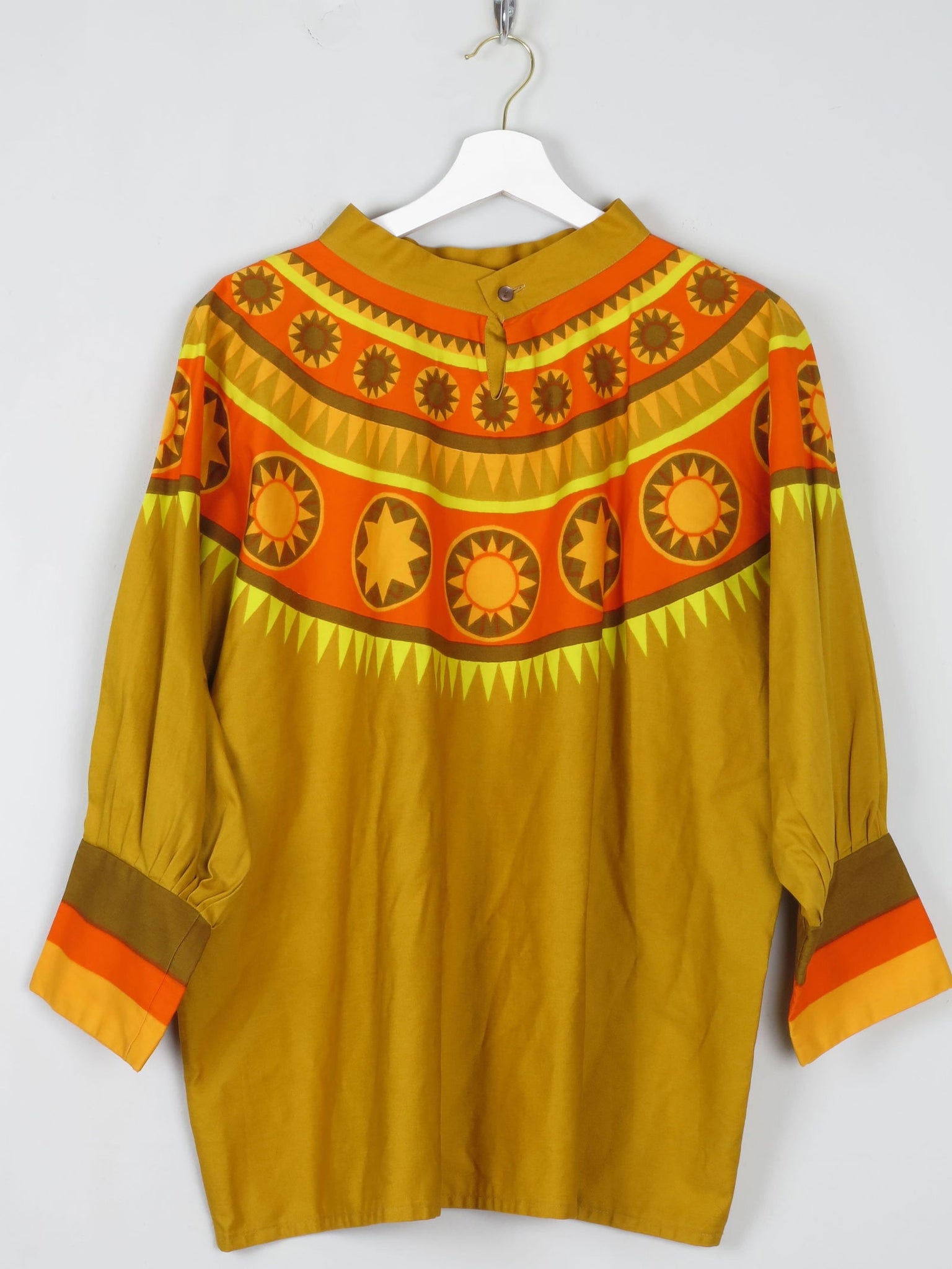 Women’s Vintage Orange/green/Yellow Smocked Top 1960s S/M - The Harlequin