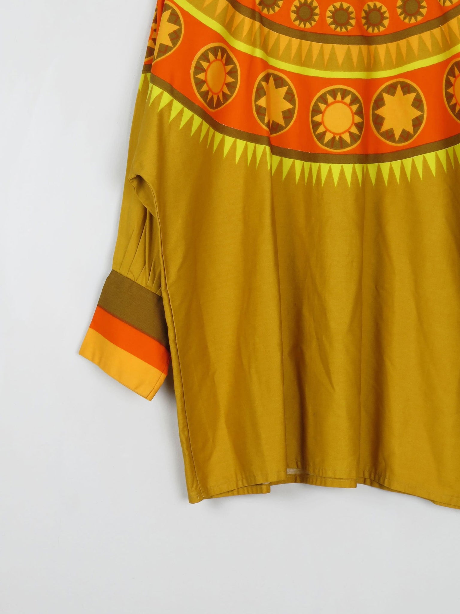 Women’s Vintage Orange/green/Yellow Smocked Top 1960s S/M - The Harlequin
