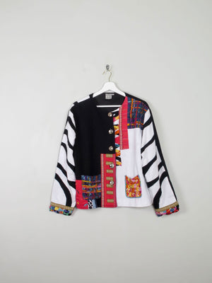 Women's Vintage Patchwork Jacket L - The Harlequin