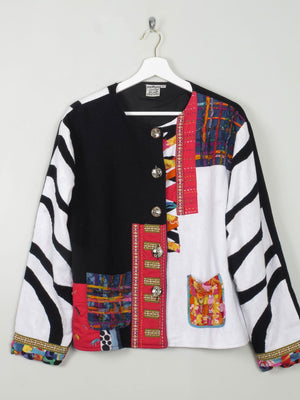 Women's Vintage Patchwork Jacket L - The Harlequin