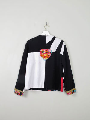 Women's Vintage Patchwork Jacket L - The Harlequin
