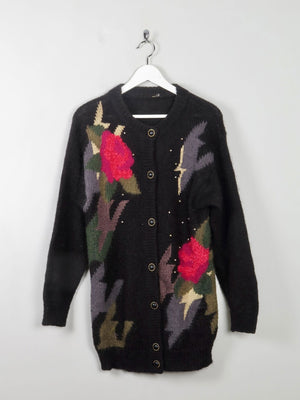 Women's Vintage Patterned Cardigan S/M - The Harlequin