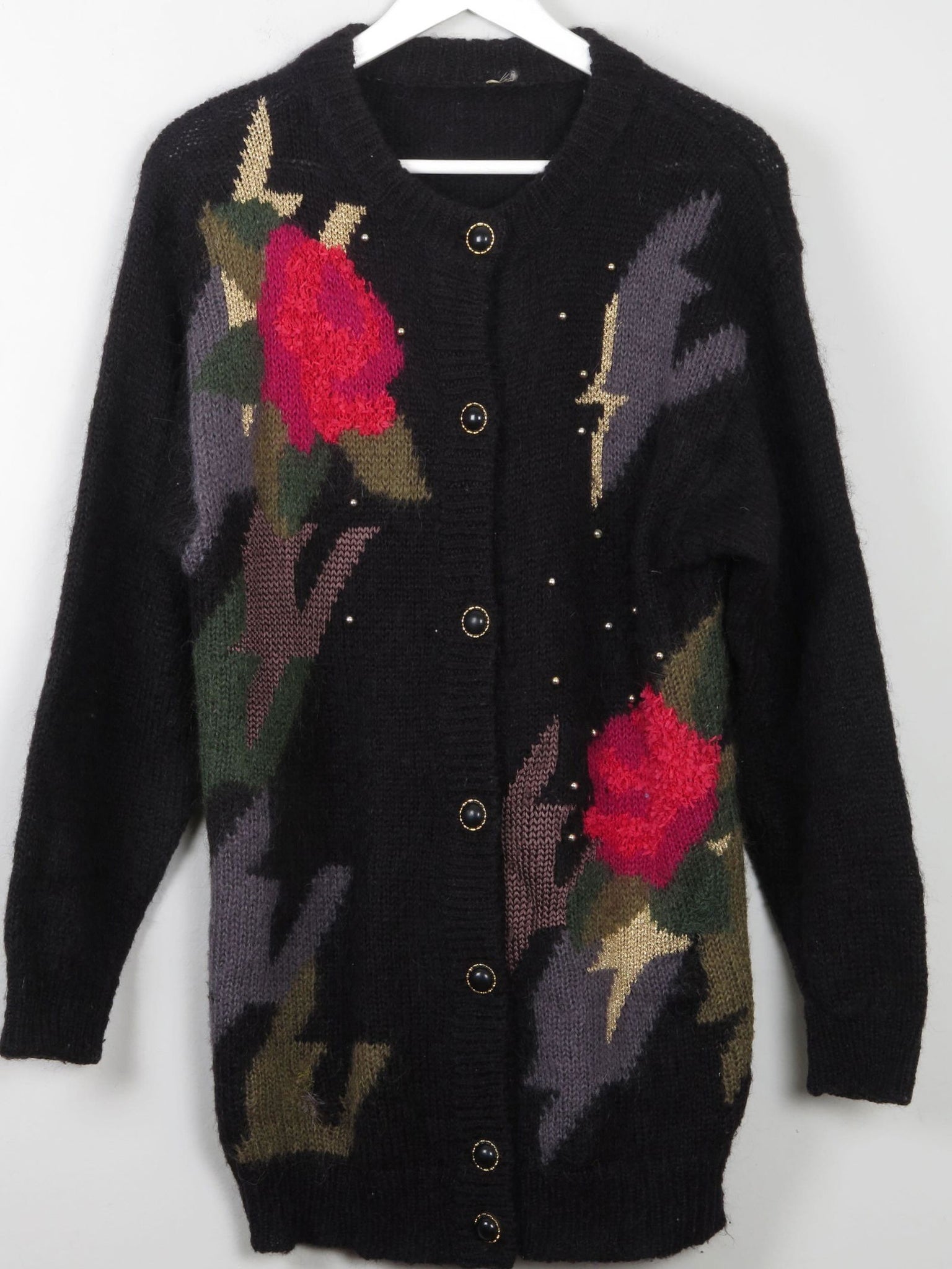 Women's Vintage Patterned Cardigan S/M - The Harlequin