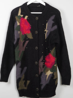 Women's Vintage Patterned Cardigan S/M - The Harlequin