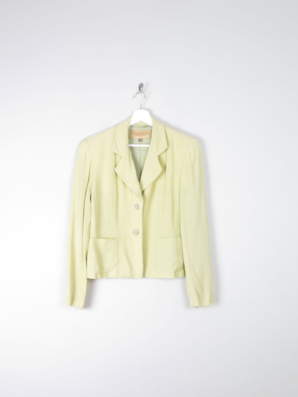 Women's Vintage Paul Costello Lime Green Linen Jacket 10/ small 12 - The Harlequin