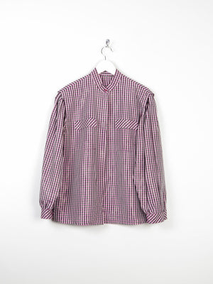 Women's Vintage Pink/Purple Taffeta Blouse M/L - The Harlequin