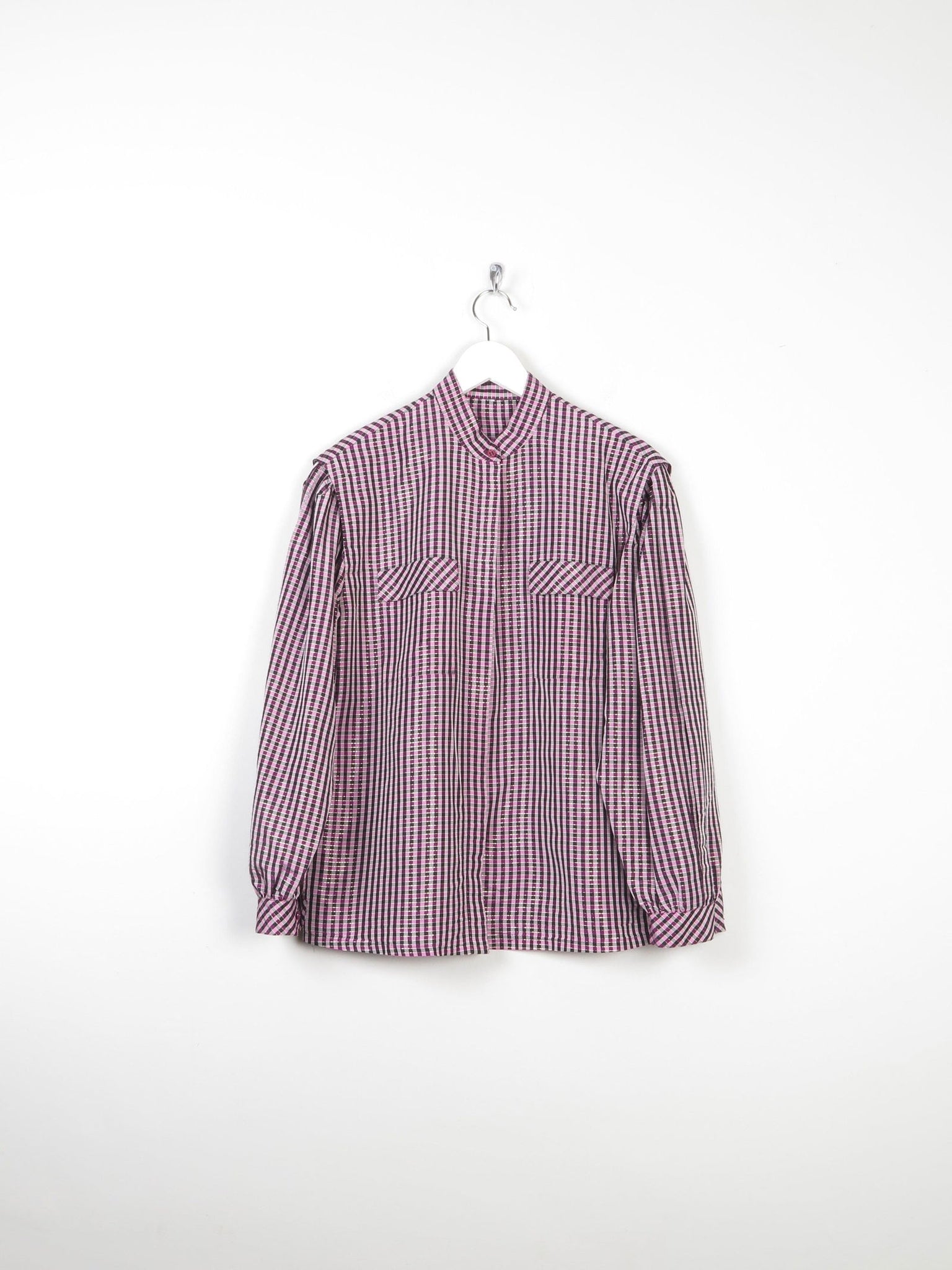 Women's Vintage Pink/Purple Taffeta Blouse M/L - The Harlequin